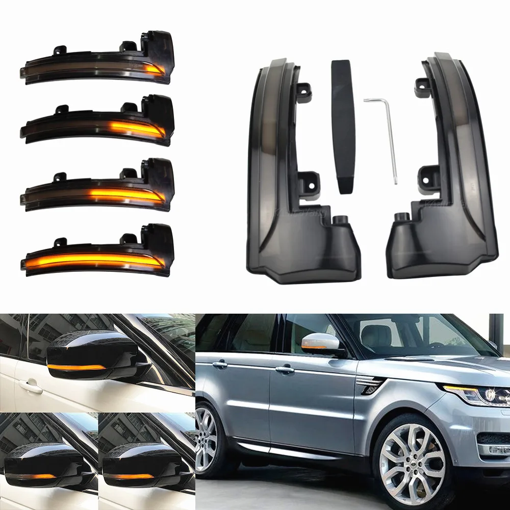 2X ديناميكية LED الجانب مرآة الضوء الوامض بدوره مصباح إشارة لاند روفر LR4 ديسكفري رينج روفر سبورت إيفوك MK IV