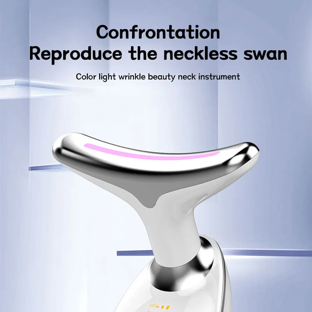 Hals Rimpel Remover Led Photon Therapie Gezicht Massager Gezicht Lifting Tool Verwarming Huid Draai Verminder Dubbele Kin Anti-Rimpel