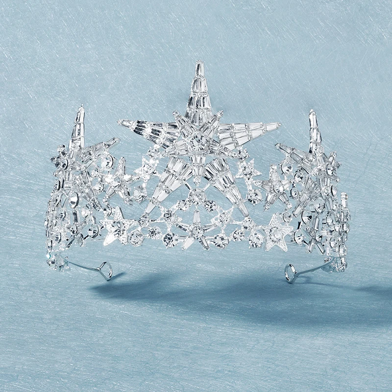 Tiaras de casamento nupcial, coroa e estrela de strass, acessório para cabelo, para festas, para mulheres