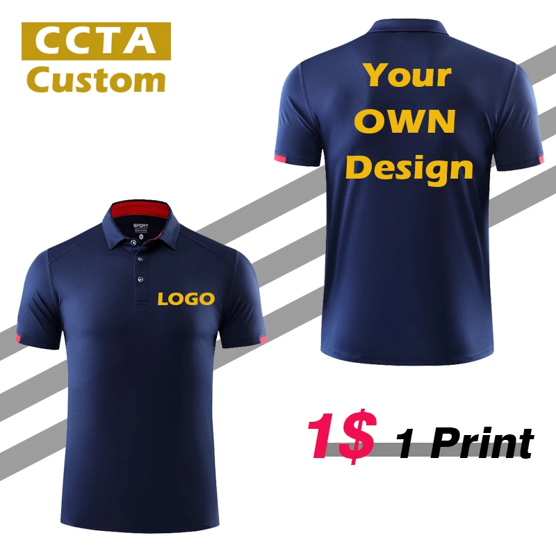 2021 Sport Polo Shirt Custom Logo Quick-Drying T-shirt Embroidery Personalized Design Pattern