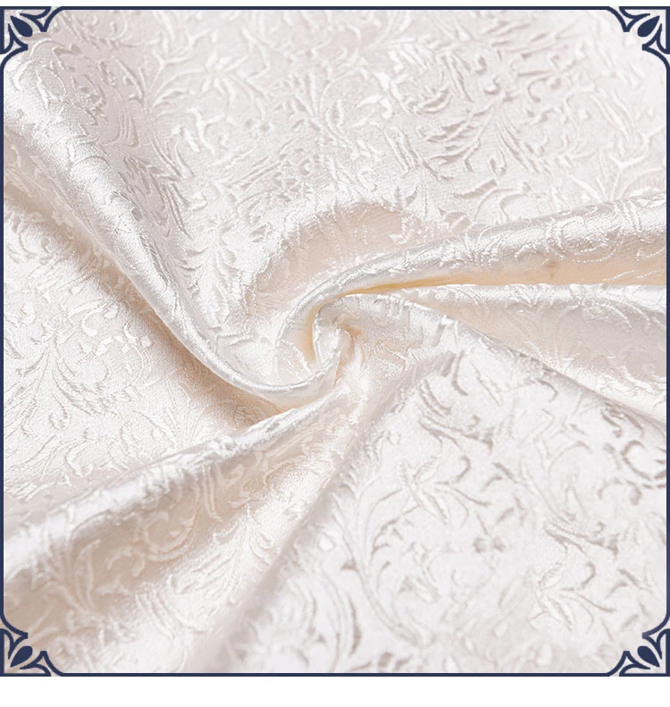 High quality white floral style damask brocade jacquard fabric for wedding dress upholstery furniture curtain sewing material