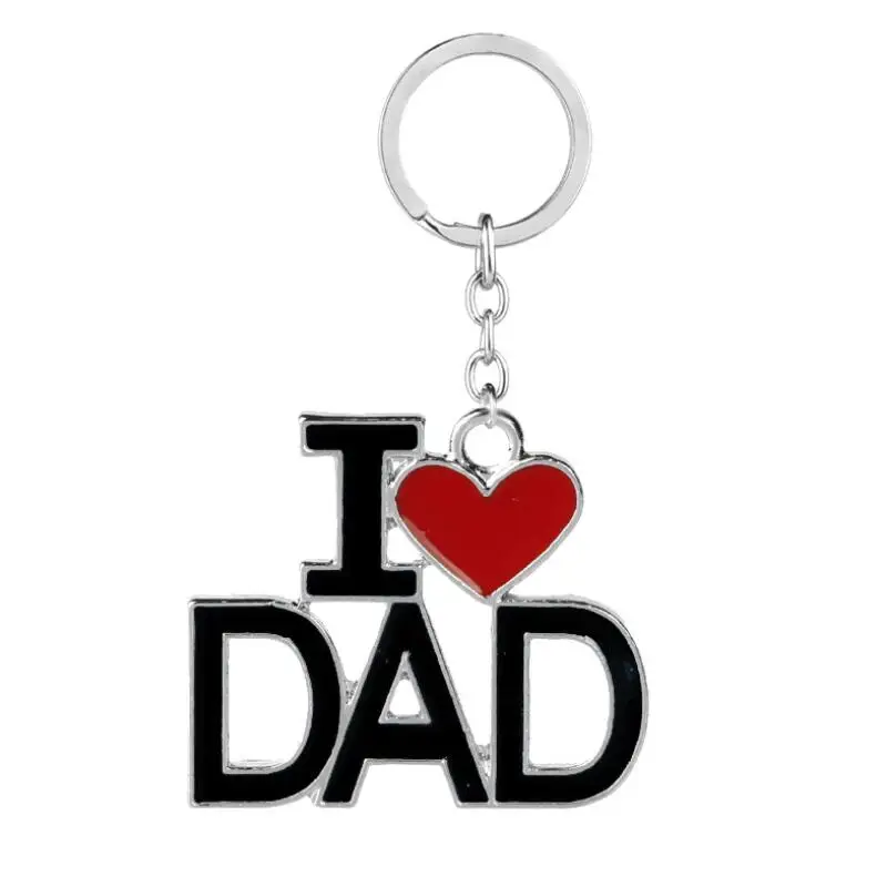 English Letter Keychain I Love Papa Mama Mom Dad Metal Key Ring Family Keychains for Father Mother'S Day Gift LX8724