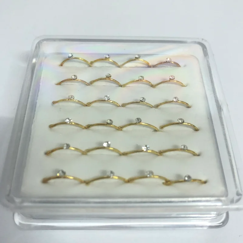 24pcs/set falešná nos obruč 925 mincovní stříbro dámská tělo piercing šperků 10mm zlato barva prsten chrupavka náušnice večírek dar nový