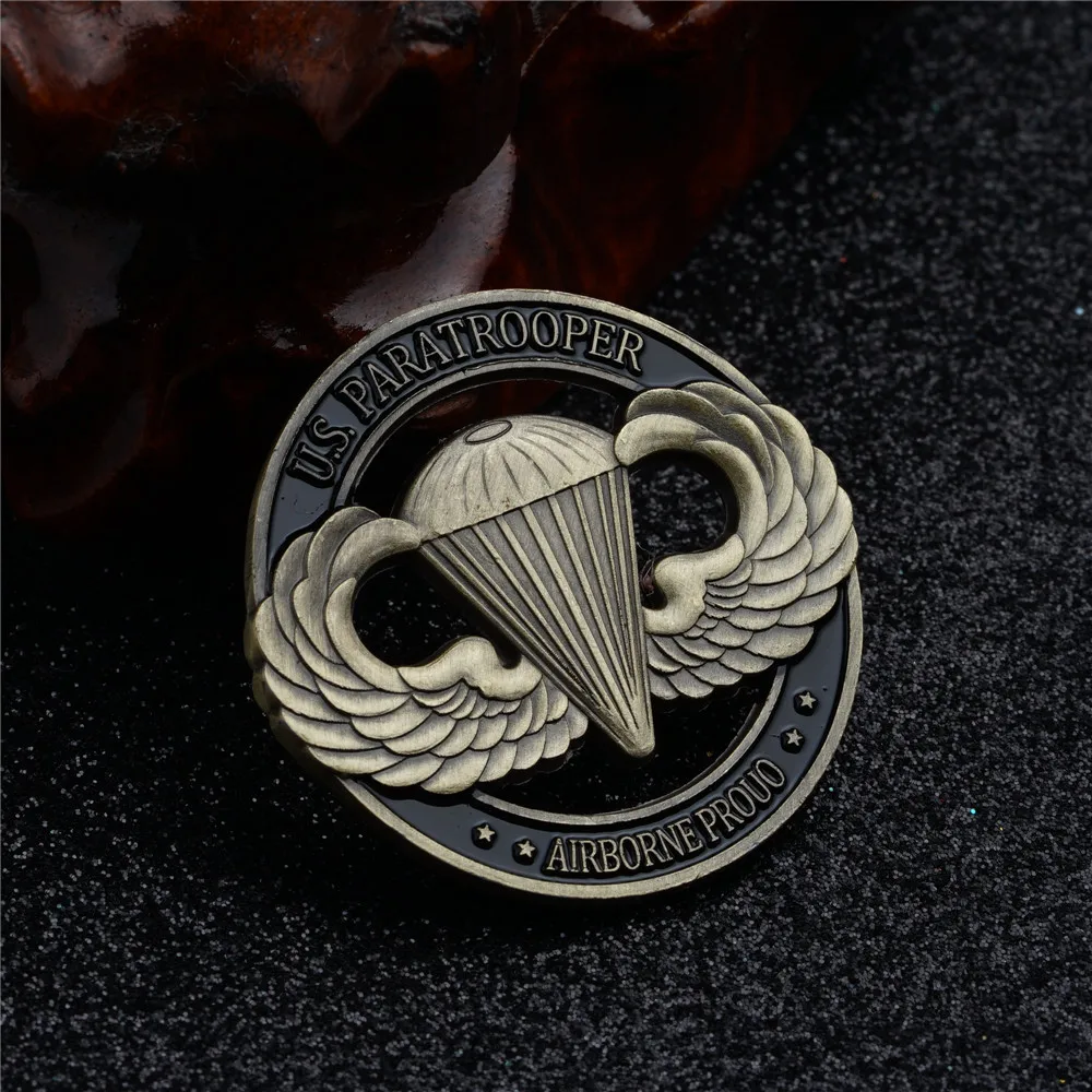 U.S. Airborne Paratrooper Bronze Hollow Commemorative Coin Challenge Collectibles Gifts