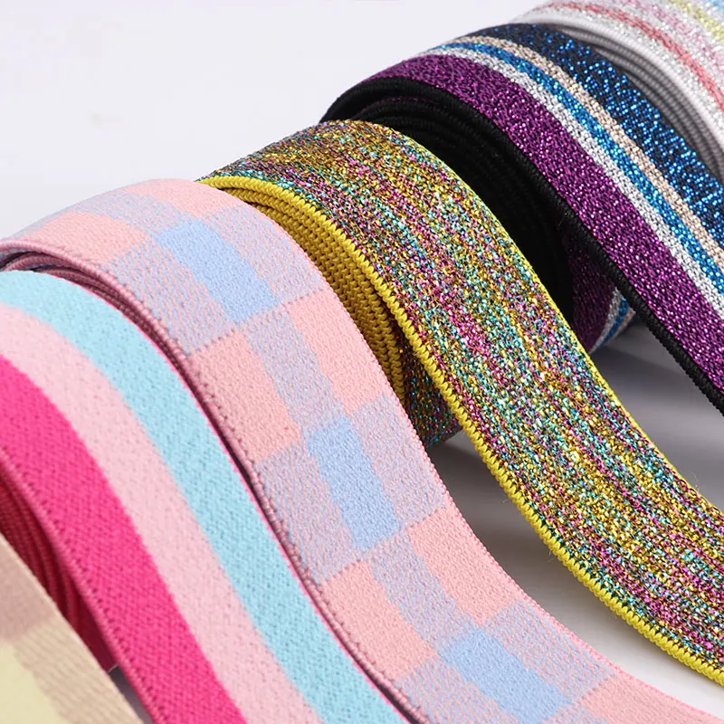 1Meter Stripe Elastic Bands 25MM（0.98） Elastic Ribbon For Headwear Clothing Bags Trousers Rubber Webbing DIY Sewing Accessories