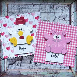 New Cute Chicken Cow Sheep Pig Metal Cutting Dies Easter Animals Doll Stencil Embossing DIY Scrapbooking Card Decoration