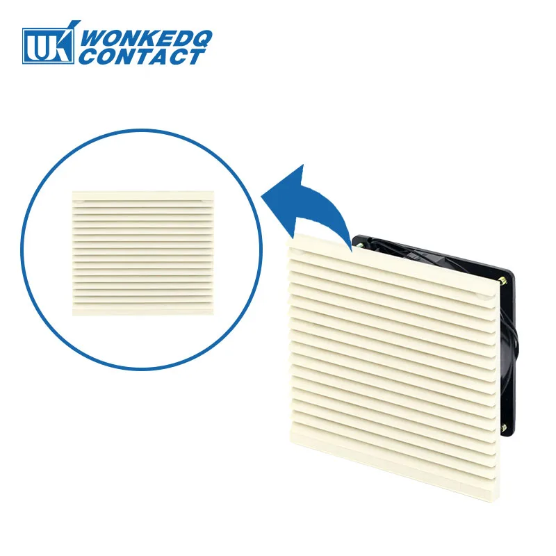 3322-300 120mm Cabinet Ventilation Filter Set Shutters Cooling Fan Grille Louvers Blower Exhaust Filter Panel 230V Without Fan