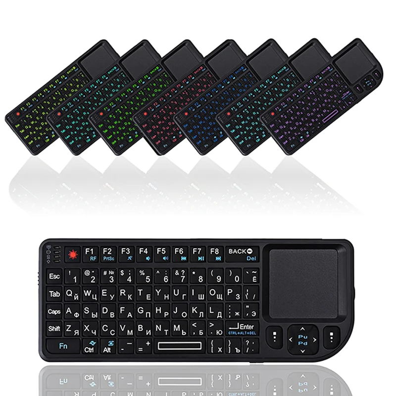 A8 3 In 1 Mini Handheld 2.4G RF Wireless Keyboard With Touchpad Mouse For PC Notebook Smart TV Box Spanish Russian English