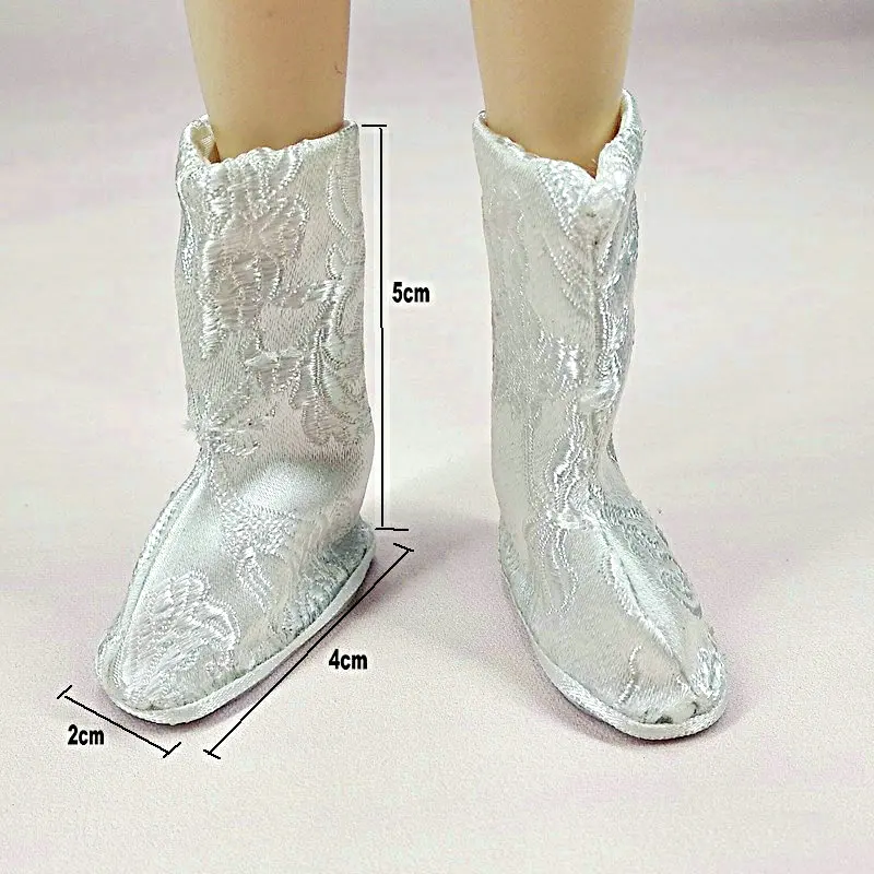 Handmade Embroider Cloth Shoes Long Boots Male Doll Shoes For 3.5cm Foot Bjd 1/6 Dolls Accessories Children Toys For Boys