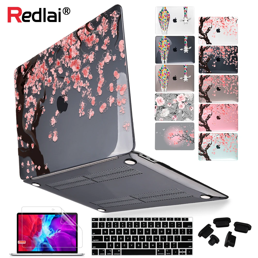 estojo rigido para impressao de cerejeira para macbook air 13 a1466 a1932 a2179 m1 2023 pro 13 15 16 polegadas barra de toque a2289 a2338 a2141 01