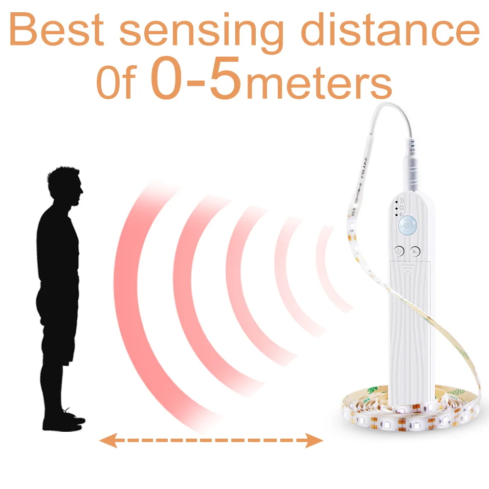 Taśma światło szafkowe kuchenna WENNI czujnik ruchu LED pasek LED wodoodporny bezprzewodowy PIR LED akumulator lampy schodami lampa do garderoby