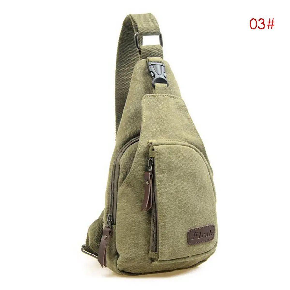 New Men Vintage Canvas Leather Satchel Shoulder Sling Chest Pack Bag