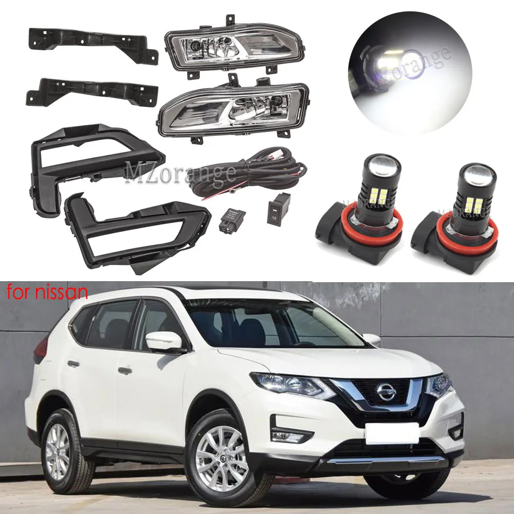 

LED Fog Lights For Nissan X Trail t32 t31 2021 Fog Light For X-Trail Rogue 2017-2019 Foglights Bracket Wiring Headlight Grille