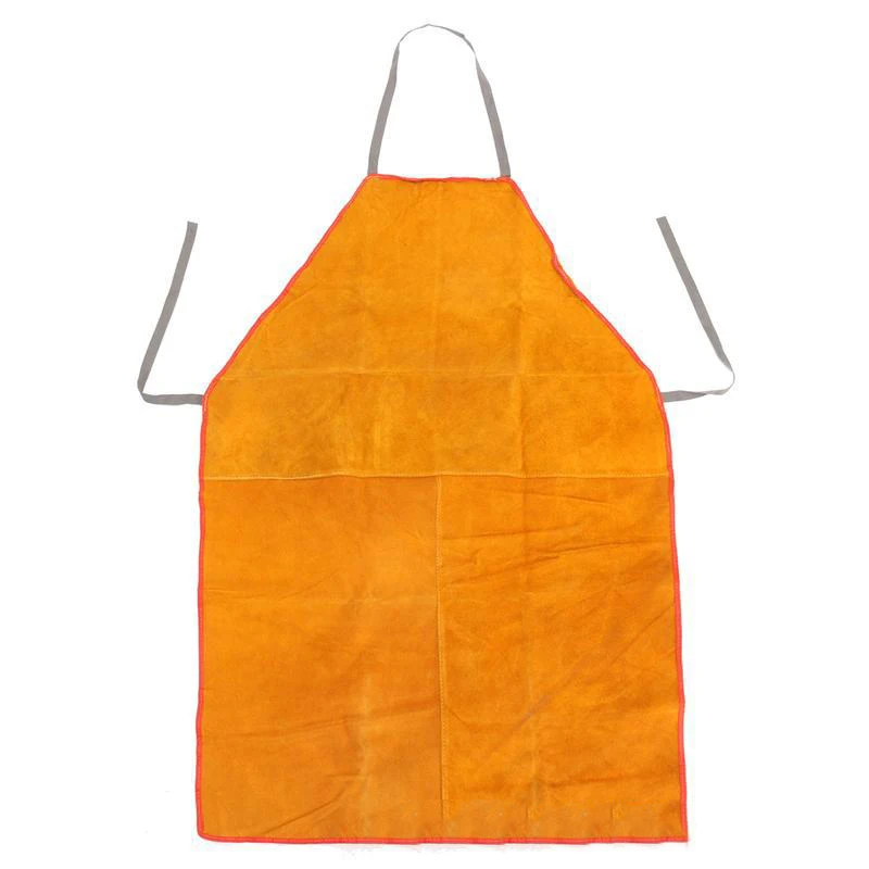 2020Cowhide Leather Work Clothing Apron Flame Retardant Electric Hard Work Factory Blacksmith Safety Welder Workshop Bib For Men