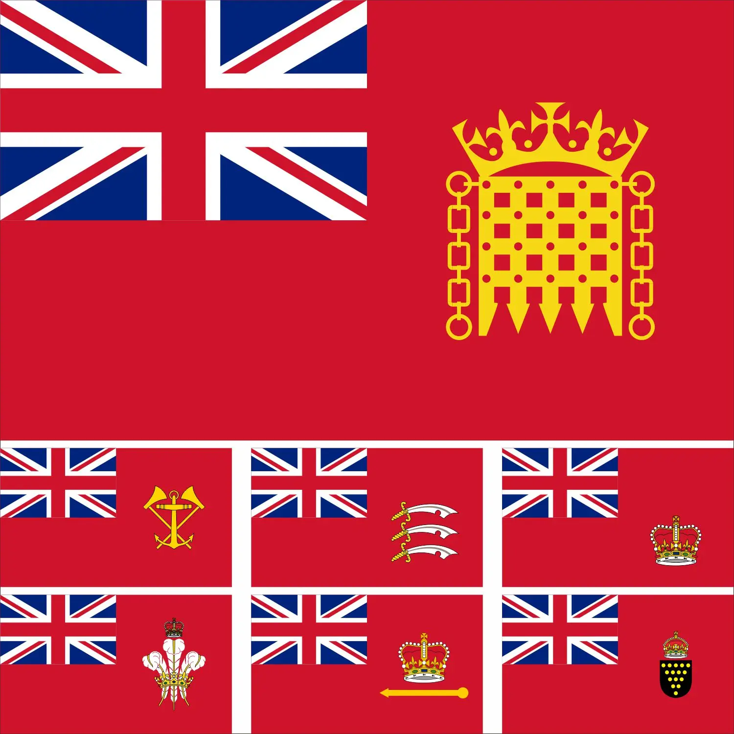 Brytyjska flaga Ensign House Of Commons Yacht Club, wybór rozmiarów: 21X14CM/2X3ft/3X5ft/45X30CM/30X20CM, baner West Mersea