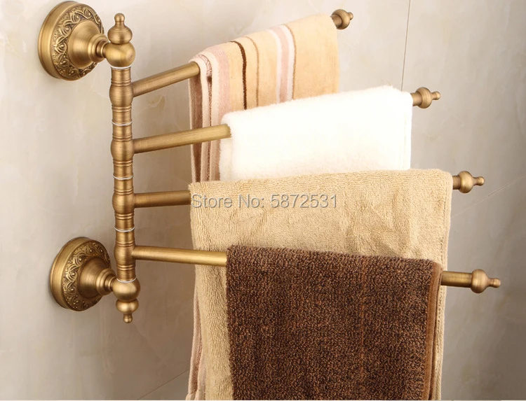 

The latest Antique Brass towel bar, wall mounted, rotary towel rack bracket