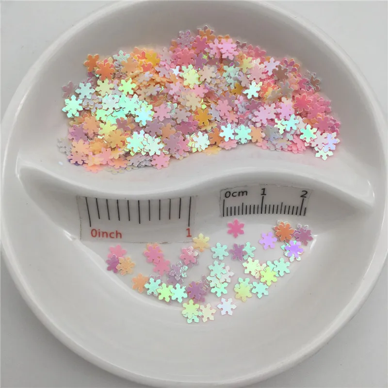 20g 5mm Snowflake PVC loose Sequins Glitter Paillettes for Nail Art Manicure, Wedding Confetti,Accessories for Ornament/Crafts