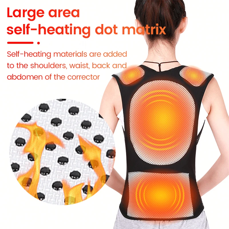 Tourmaline Self Heating Magnetic Therapy Waist Shoulder Back Posture Corrector Spine Support Back Brace Self-heating Vest Belt