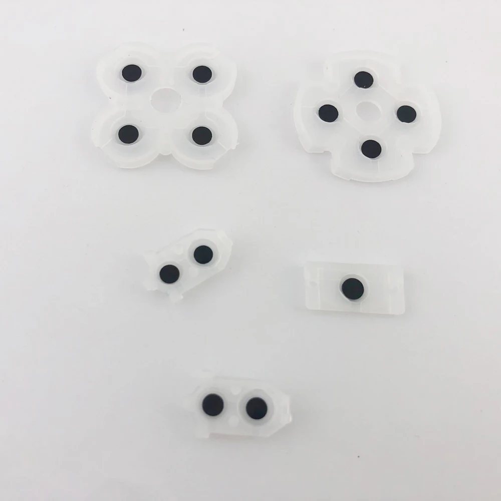 PS4 슬림 프로 게임 컨트롤러 수리용 실리콘 전도성 고무 버튼 10 개