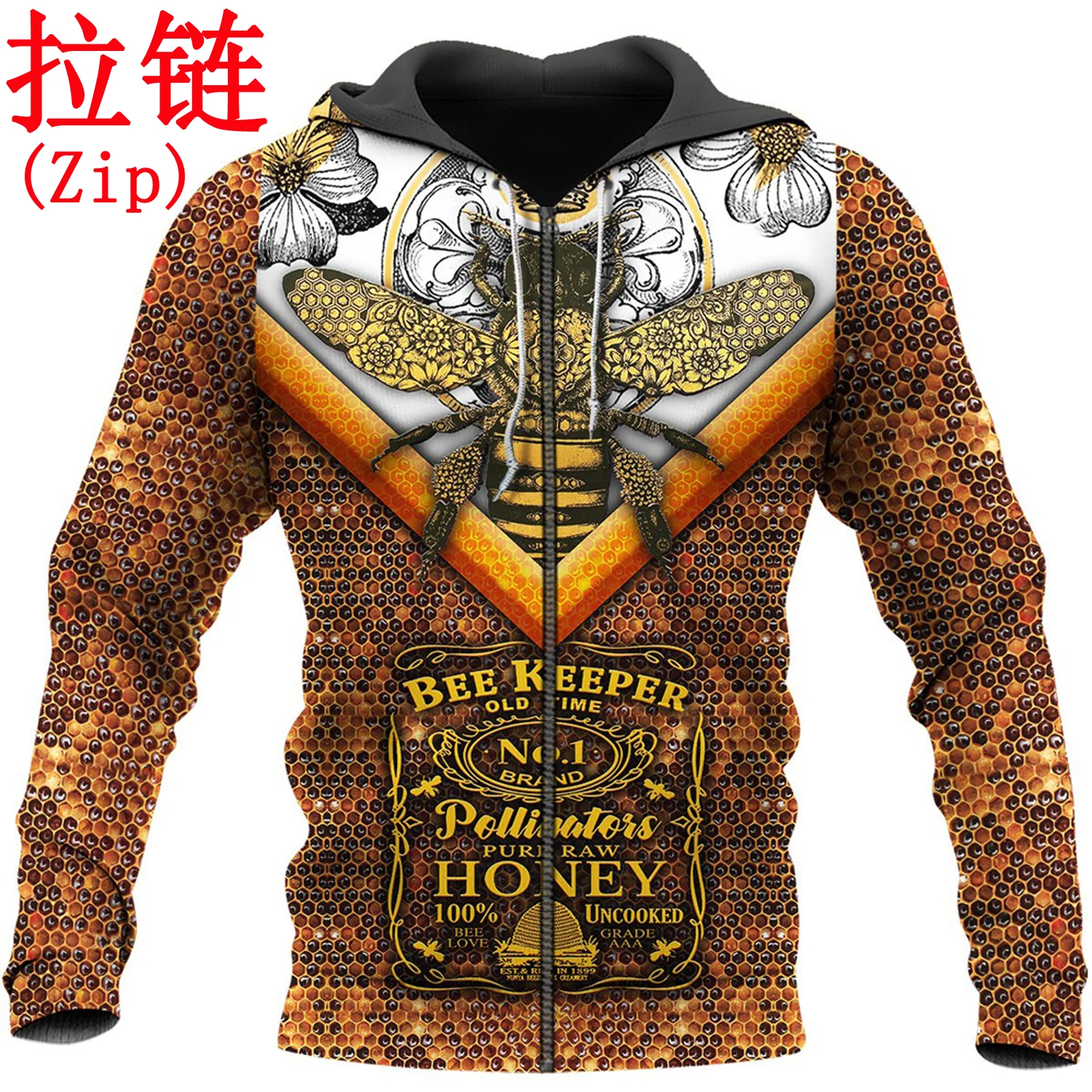 

Old Time Bee Keeper мужские толстовки с 3D принтом Pure Raw Honey Harajuku модная толстовка с капюшоном унисекс повседневная куртка пуловер MF-15
