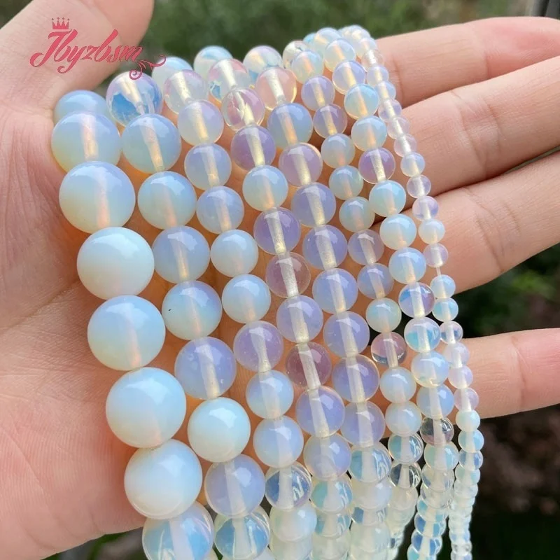 High Quality Opal Stone Beads Opalite Round 4/6/8/10/12mm 15 inch fit DIY Make Up Charms Beading Bead Jewelry Making Accessories