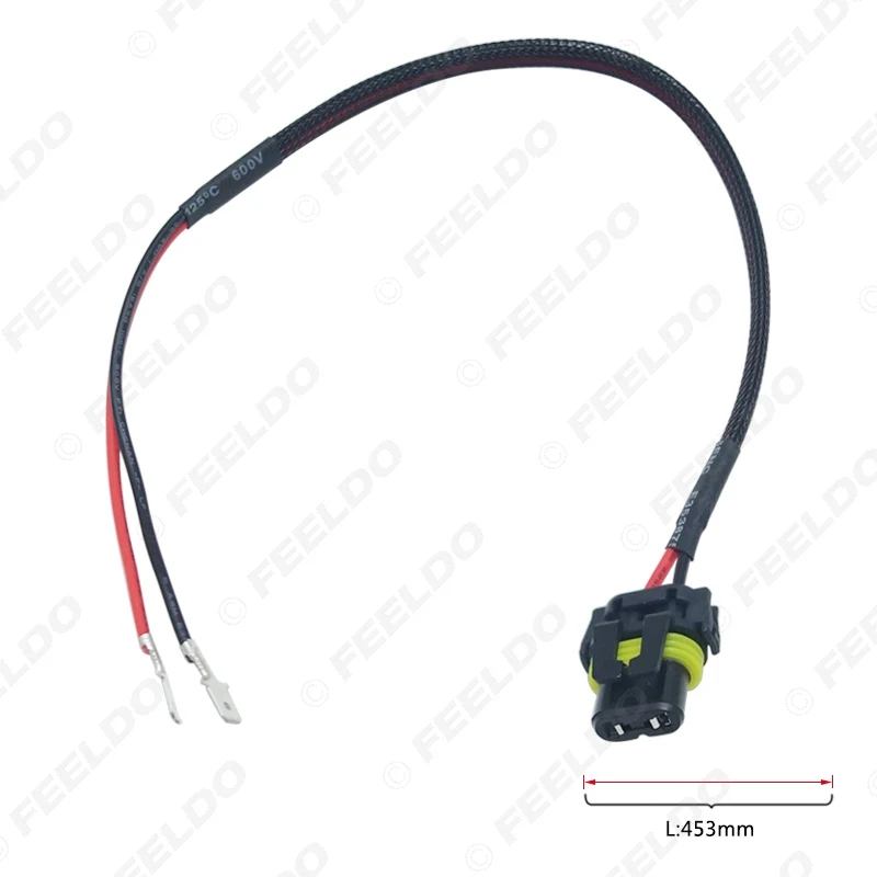 FEELDO 12 فولت 35 واط 55 واط السيارات HID تحويل عدة زينون المصباح الكهربي سلك الطاقة تسخير أنثى التوصيل الحبل H11 HID عدة كابل الطاقة #5