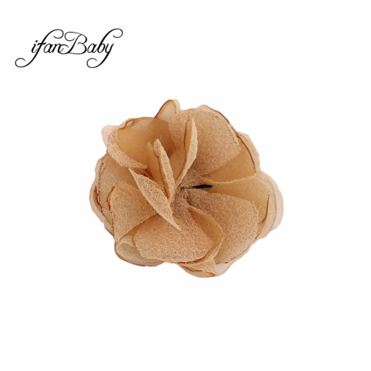 Girls Hair Accessories Burned Edges Flower Singed Organza Fabric Flower