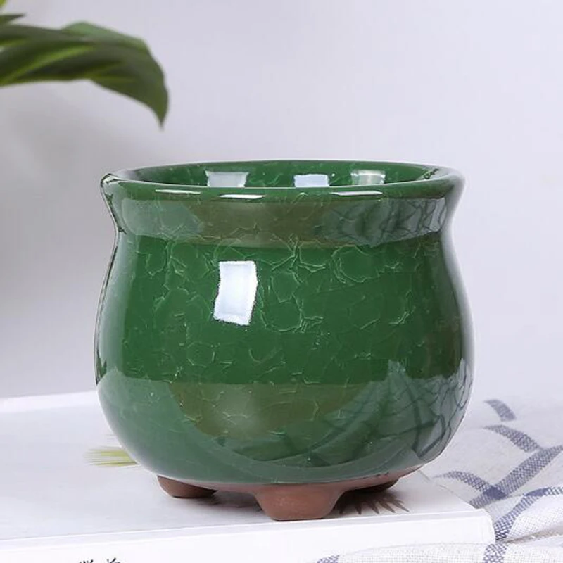 Ice Crack Succulent Flowerpot Creative Office Green Plant Vase Planter Flower Plant Bonsai Container Holder Home Garden Decor