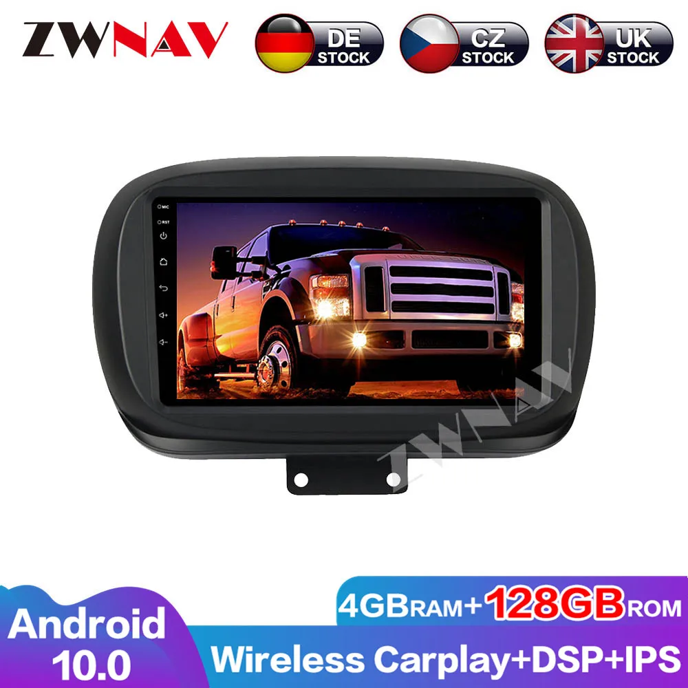 4G+128GB Android 9.0 Car multimedia Player For Fiat 500X 2014 2015-2019 GPS navigation Auto stereo radio tape recorder head unit