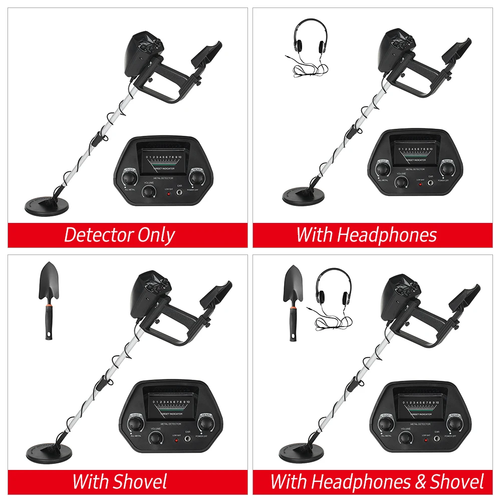 Underground Metal Detector Metal Gold Finder Treasure Hunter Gold Digger Metal Detection MD4030/GTX5030 with Headphone Shovel