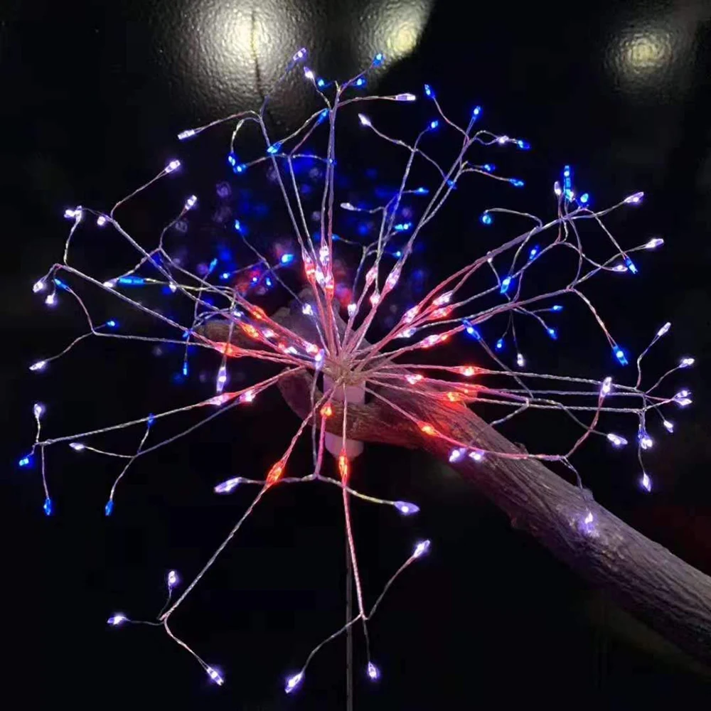 RC Firework LED String Lights Waterproof Copper Wire Fairy Light Hanging Starburst Twinkle Light Dandelion For Christma Home