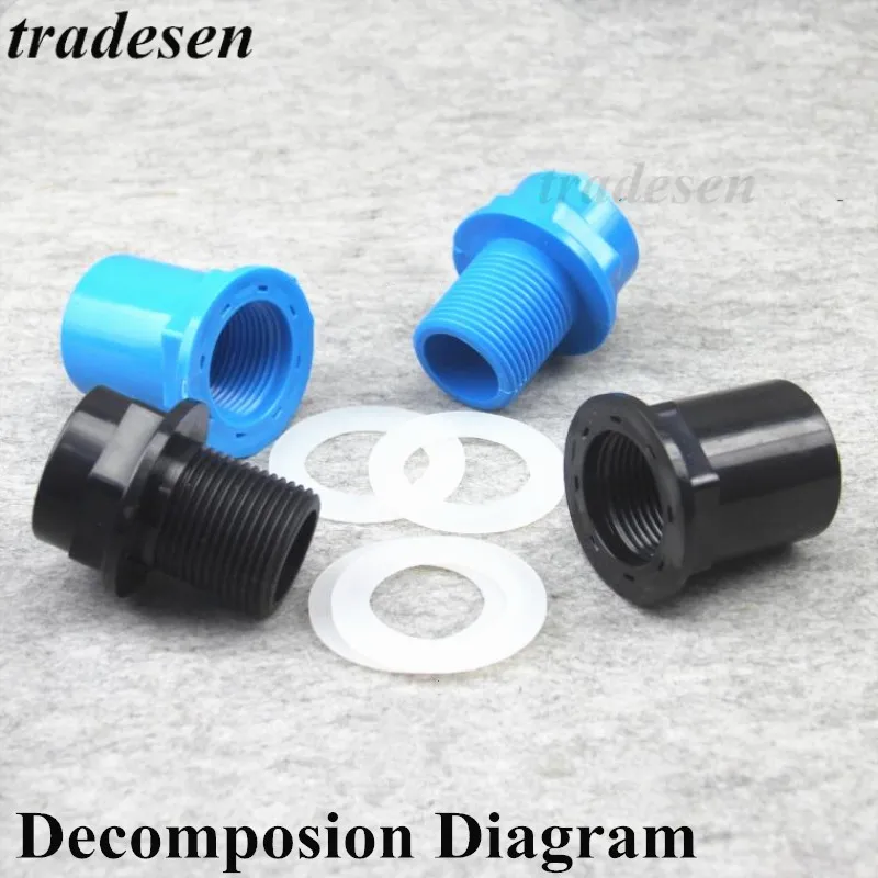 20~50mm Black/Blue/White Aquarium Connector PVC Waterproof Pipe Butt Fish Tank Straight Fitting Joint Fish Tank Tool Accessories