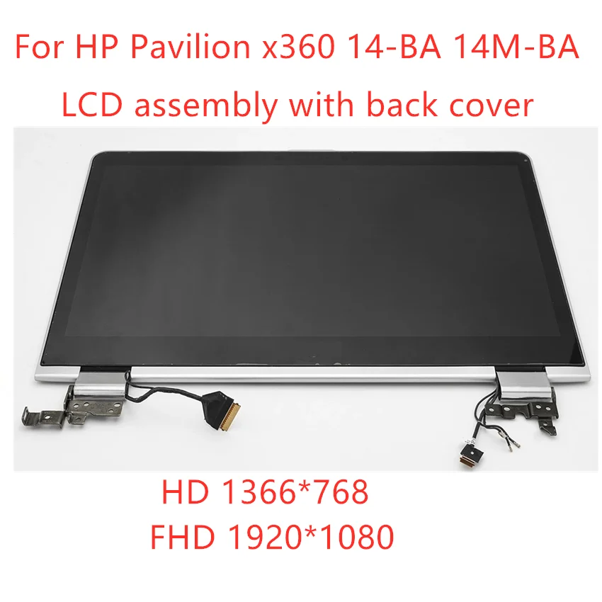 

14.0 LCD Touch Screen Digitizer Complete Assembly replacement For HP Pavilion x360 14-BA 14M-BA 924298-001 Full Top half set