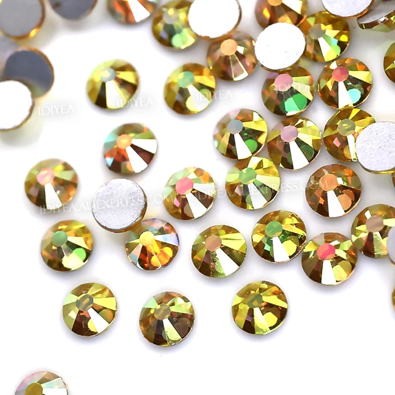 Sunshine New Colour SS3-SS30 Rhinestone for nail design Non hot fix crystal glitters strass glass sticker for manicure art decor