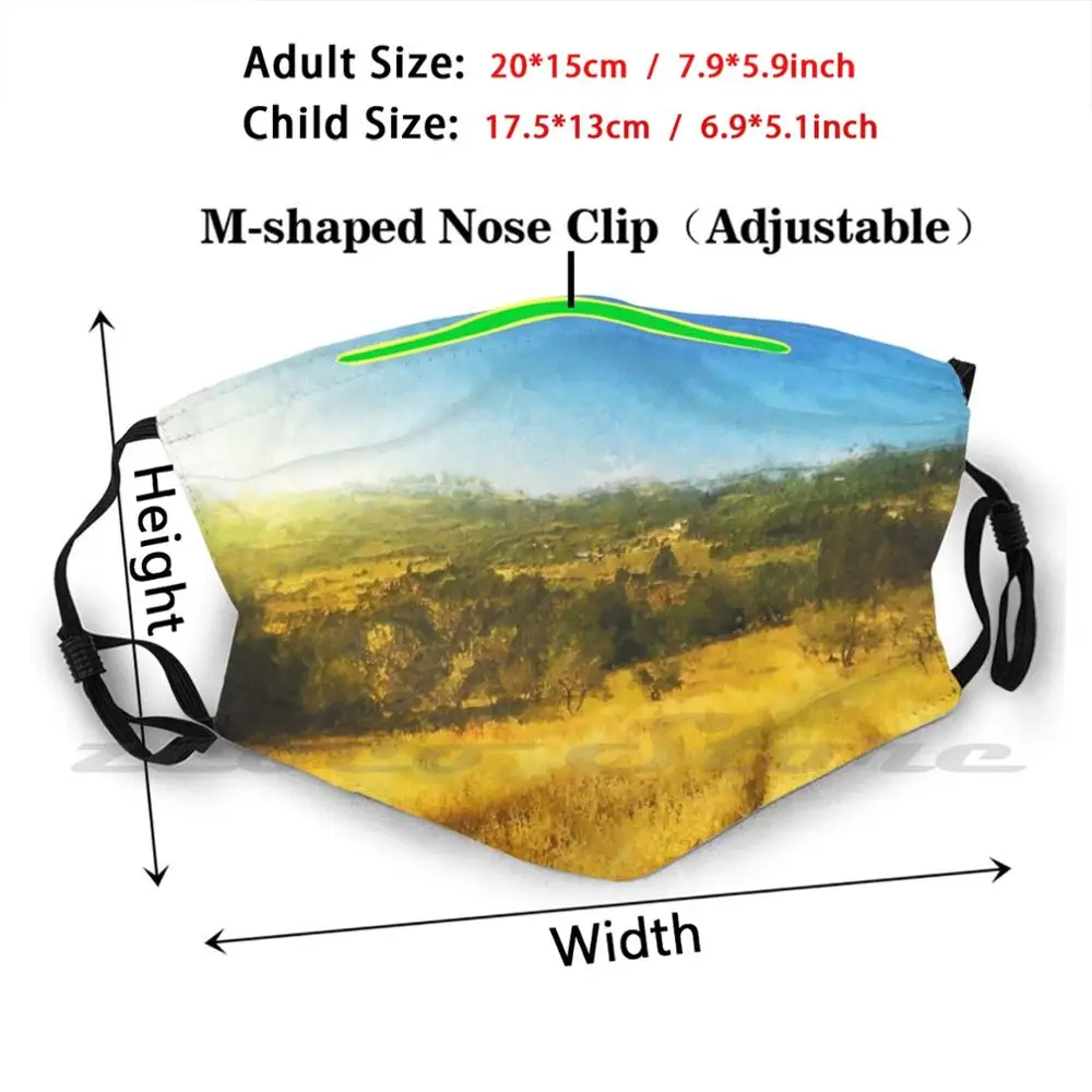 Chianti, Toscane Custom Patroon Wasbare Filter Pm2.5 Volwassen Kinderen Masker Toscane Hills Van Toscane Chianti Chianti Regio Chianti