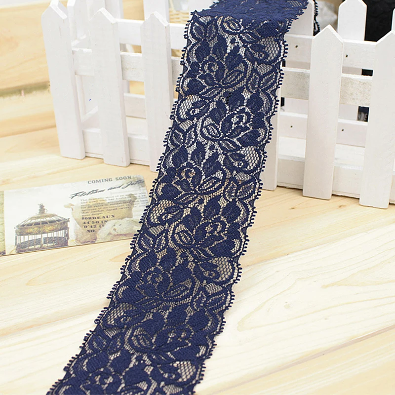 1m 8 colors Elastic Lace 6.5cm Stretch lace underwear fabric Trim DIY Embroidery For Sewing Decoration lace fabric