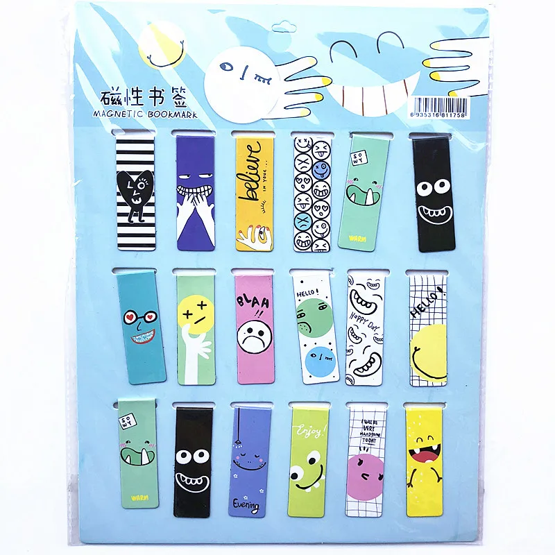 18pcs/Set Cat Heart Magnetic Bookmark Luminous Cute Cartoon Animals Daily Magnet Book Mark Children Gift Bookmarks for Books