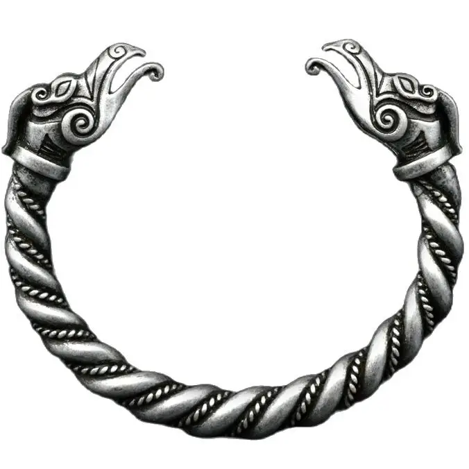 Trendy Handmade Customize Viking Wolf Wild Boar Bracelet For Men Cuff Tibetan Silver Odin Raven Opening Bangle Bracelets Jewelry