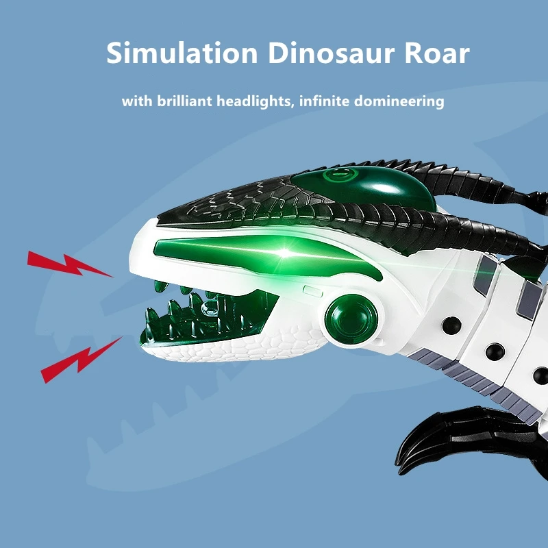 Simulation Prototype Atomization Robot Dinosaur Multi Movable Joints Bionic Walk LED Cool Light Wing Tail Lifelike Children Toy