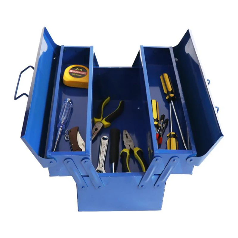 Iron Suitcase Tools Box Professional Complete Toolbox Empty Metal Side-opening Double-handle Storage