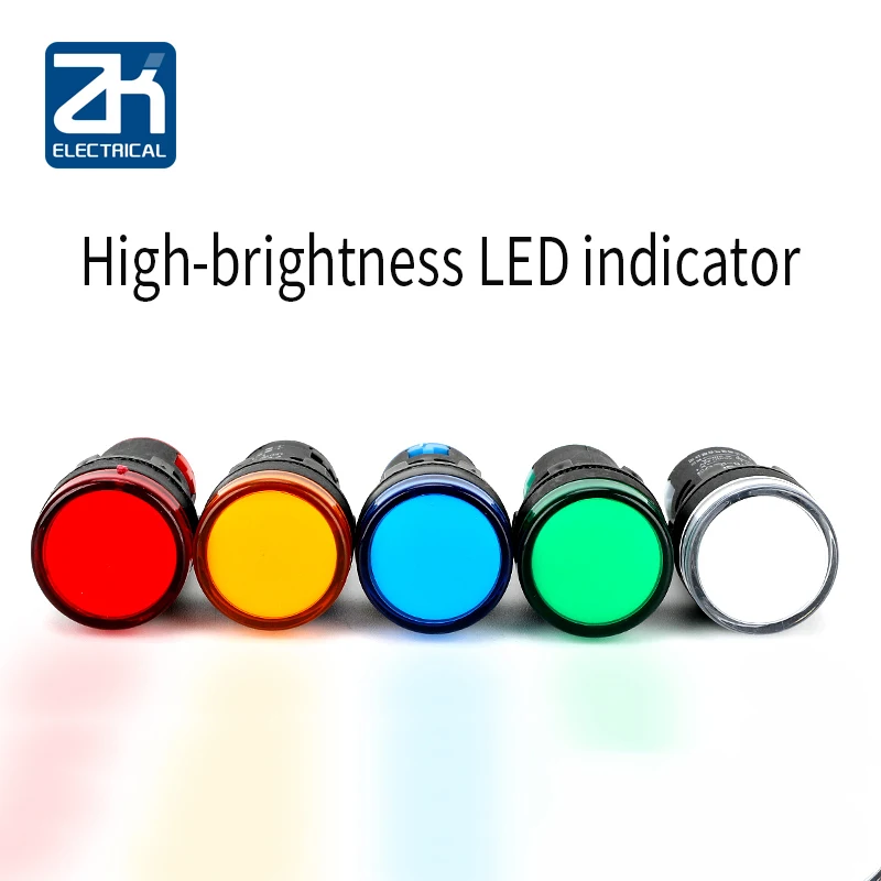 10pcs High-brightness LED power signal light indicator AD16-22DS 220V 12V 24V red and green diameter 22mm