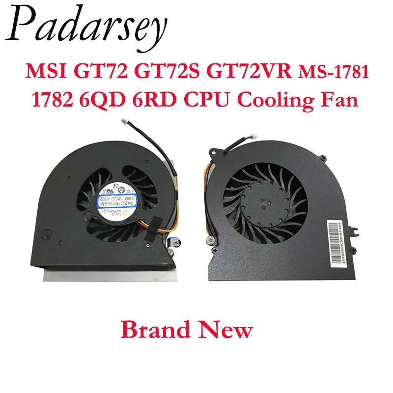 Pardarsey استبدال العلامة التجارية الجديدة مروحة تبريد وحدة المعالجة المركزية للكمبيوتر المحمول MSI GT72 GT72S GT72VR MS-1781 1782 N292 N265 6QD 6RD