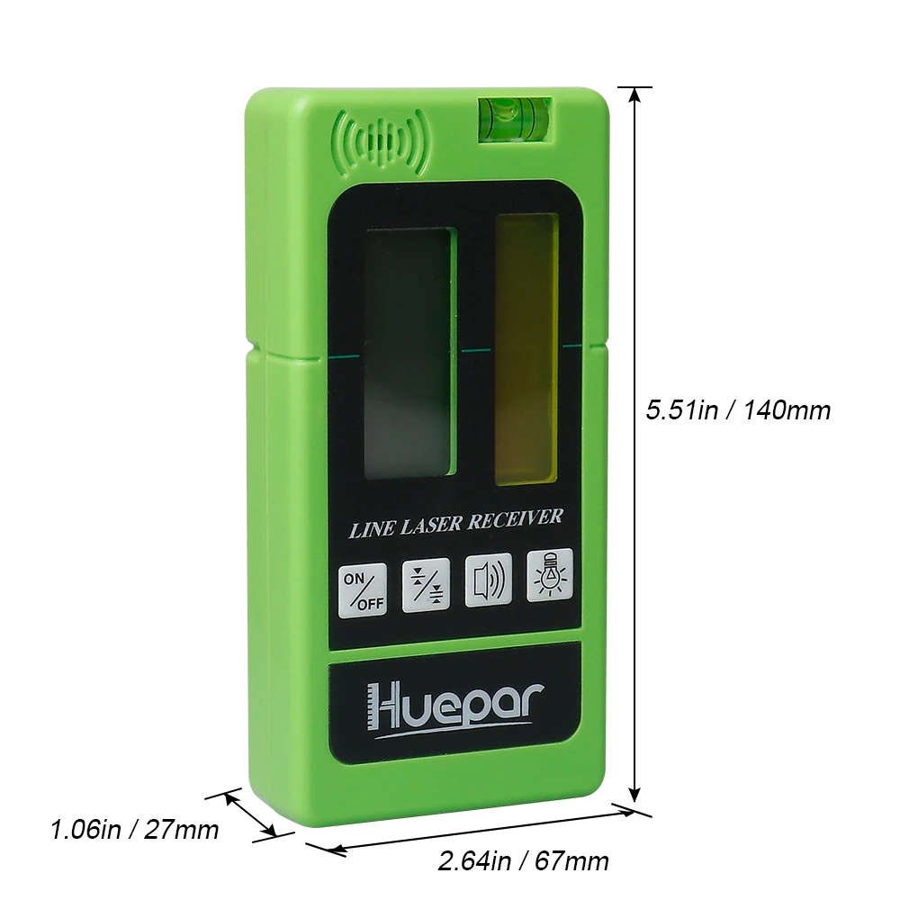 Huepar LR-5RG Laser Detector Only for Huepar Green and Red Laser Level Receiver for Pulse Mode Two Sided Back-lit LCD Displays