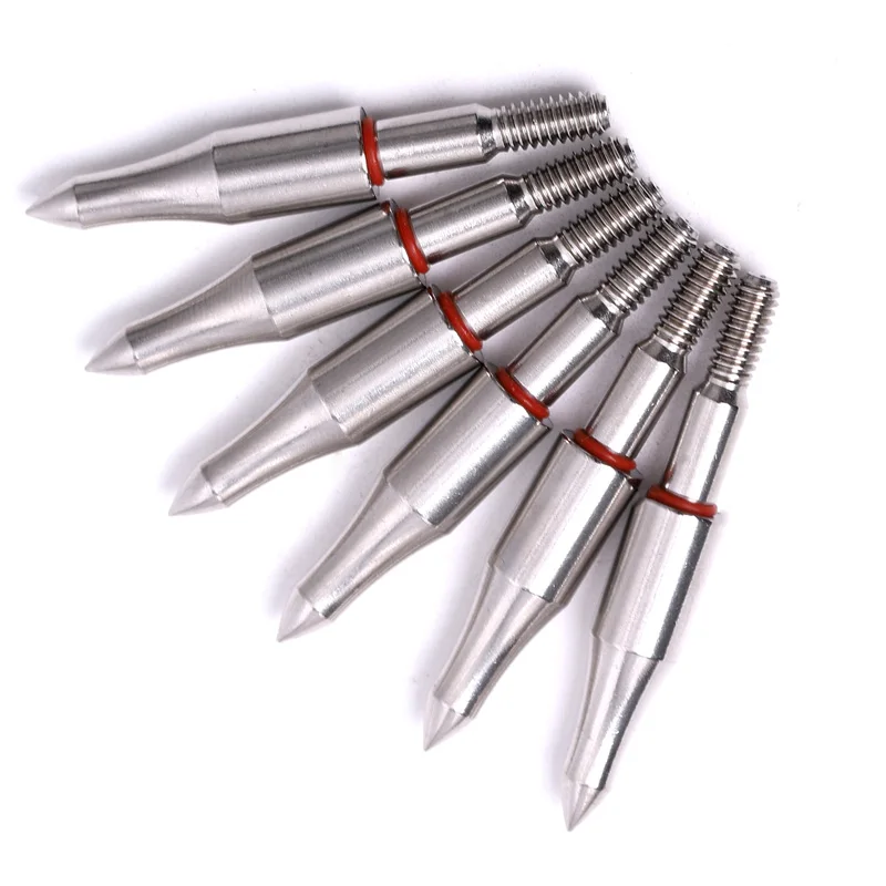 3/6/12/24pcs 75/100/125/150/175/200/250/300gn Stainless Steel Arrow Point Tip Broadhead Head ID6.2mm OD7.6/7.9mm Archery Arrow