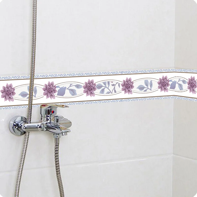 3D Floral Tapete Grenze DIY Self-adhesive Wasserdichte Wand Grenzen Wohnzimmer Küche Bad Home Dekoration Wand Aufkleber