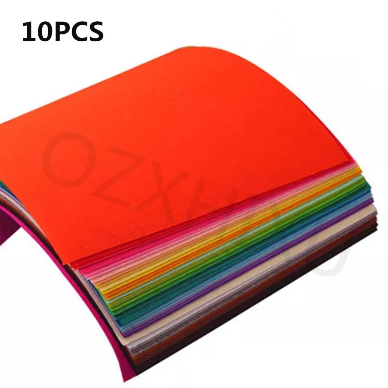 10pcs/set Non-Woven Felt Fabric Polyester Fabric Kids DIY Craft 1mm Thick Mixed Color Home Decoration 30X20cm AA8501-1