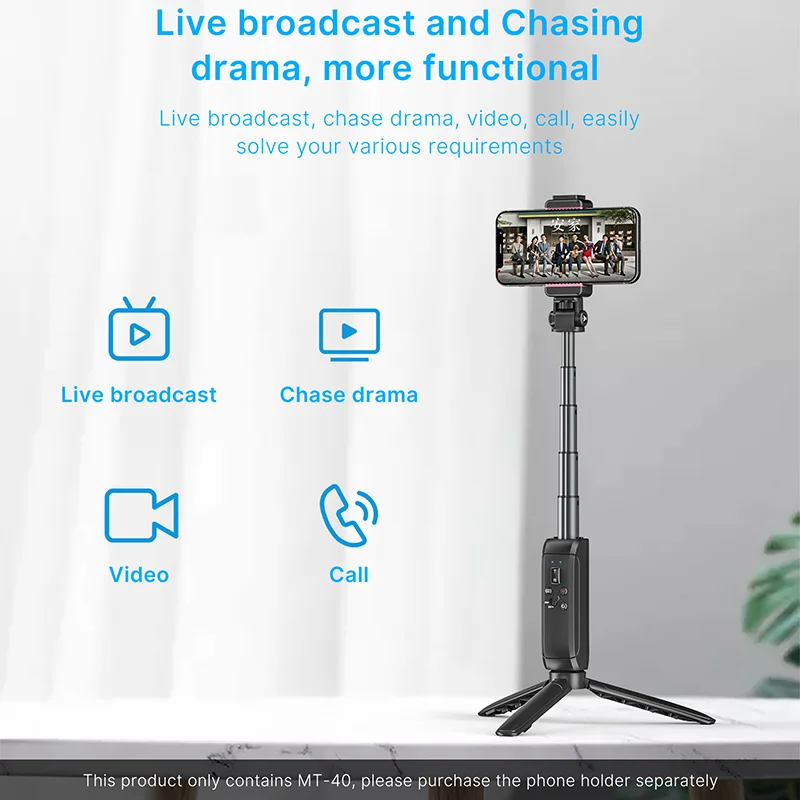 Ulanzi MT-40 Bluetooth Selfie Stok Verlengen 1/4 ''Statief Monopod Voor Sony Canon Dslr Camera Smartphone Draadloze Afstandsbediening