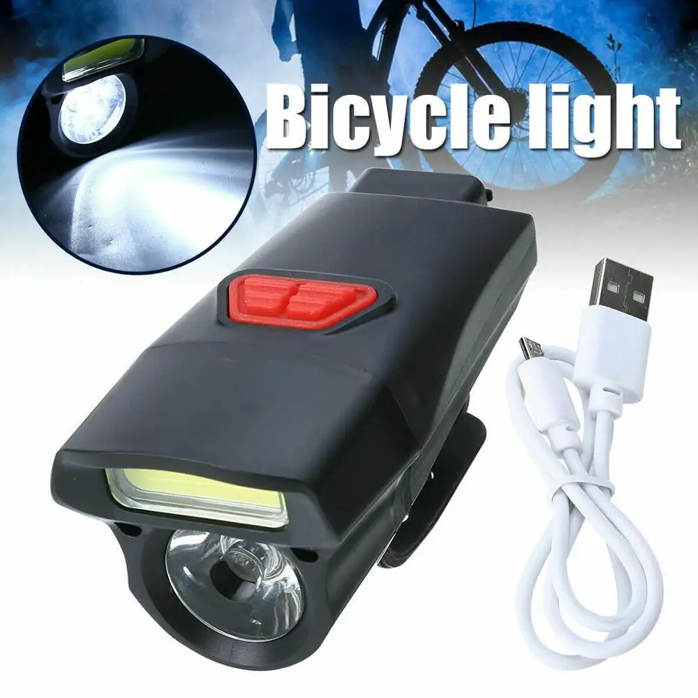 

Hot Waterproof Bike Bicycle Light IPX6 Super Bright USB Rechargeable Headlight Taillight LED COB Lamp 18650 Built-in Battery