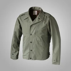 US Army Reproduction WW2 M-41 Field Jackets Vintage Men's Military Wash Coat Green