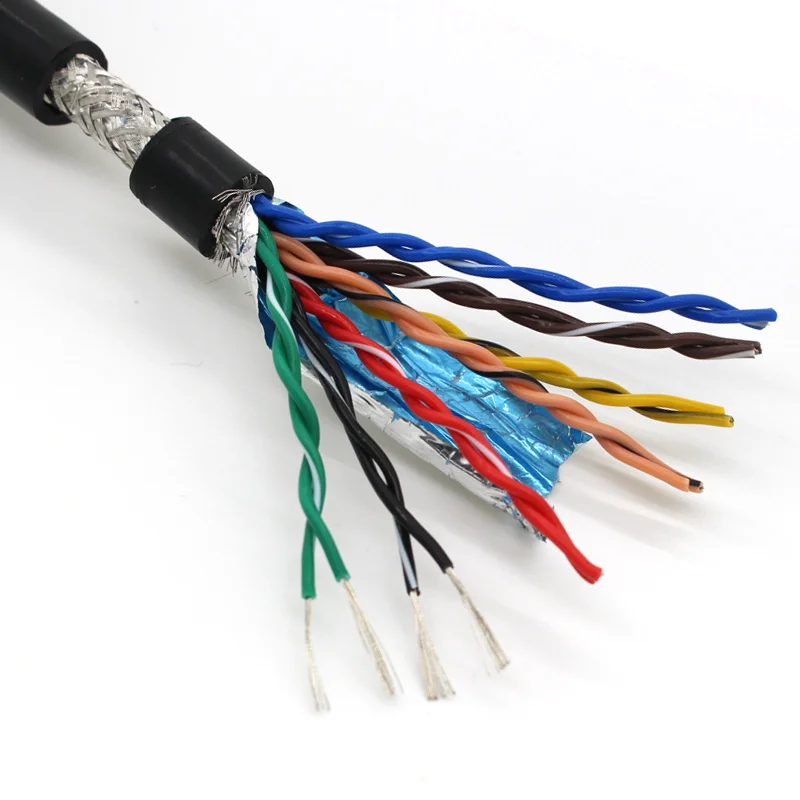 20 22 18 26 24awg 5 m twisted-pair shielded cable 2 4 6 8 10 12core PVC pure copper core communication signal soft control cable image 5